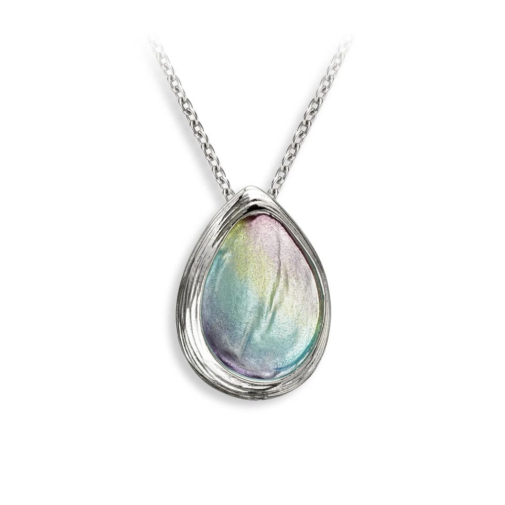 Multi-Color Teardrop Necklace  Sterling Silver - NN0609A
