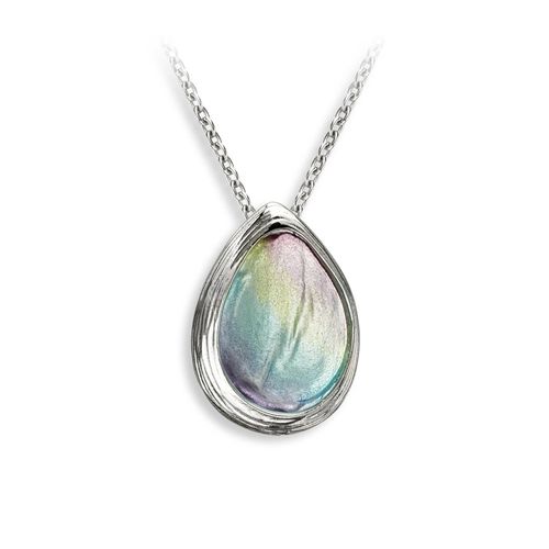 Multi-Color Teardrop Necklace  Sterling Silver - NN0609A