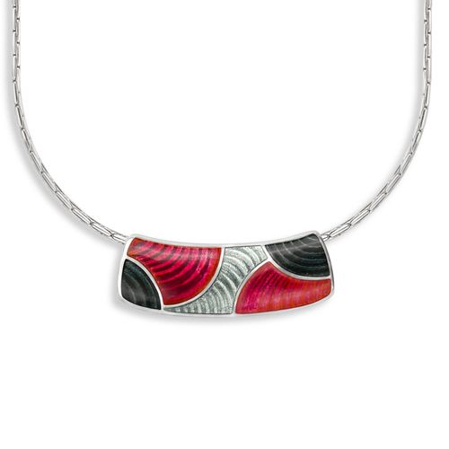 Multi Red Rio Tube Necklace, Sterling Silver - NN0488A