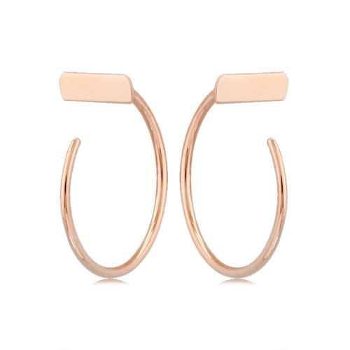 14kr Simple Bar Hoop Earrings - 14346RG