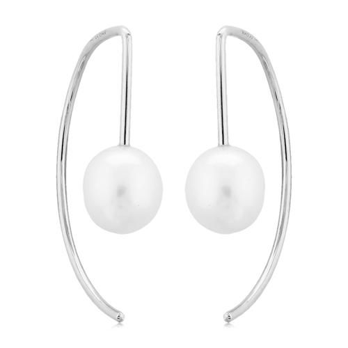 14kw Curved Threader W-fwp Earrings - 14351FPWG