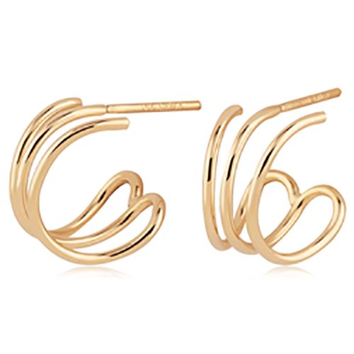 14ky 10mm Triple Cuff Earrings - 14481
