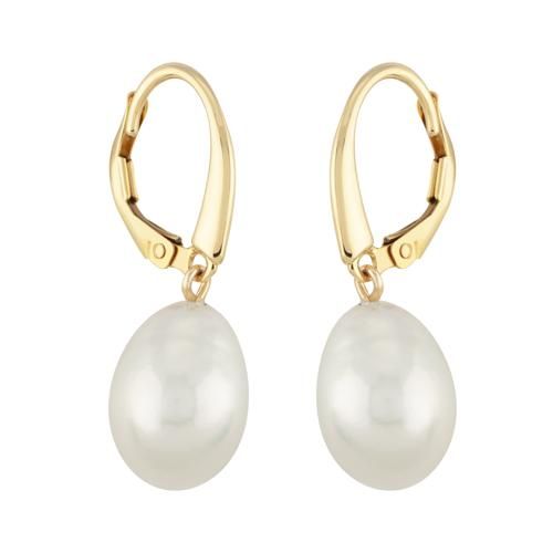 14ky 12mm Baroque Pearl L-b Drop Earrings - 14275FP-LB