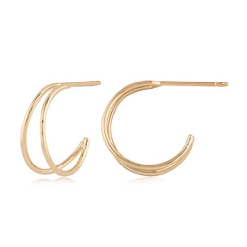 14ky 12mm Tappered Double Wire Earrings Earrings - 14484