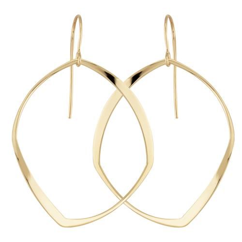 14ky Abstract Oval Drop Earrings - 14463