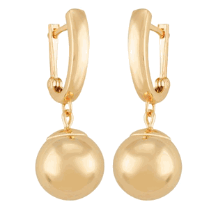 14ky Cuff W-10mm Ball Drop Earrings - 14298-BALL