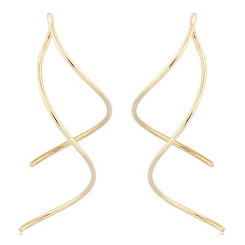 14ky Double Wire Swirl Earrings - 1819
