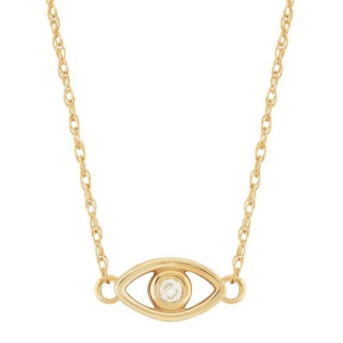 14ky Evil Eye 16-18 Inch  W-03cttw Dia. I3-si1-g-h Necklace - 90258818-D