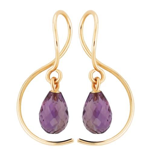 14ky Mini Dangling Amythest Brio Earrings - 13395MINI-AM