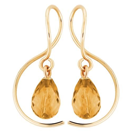 14ky Mini Dangling Citrine Brio Earrings - 13395MINI-CI
