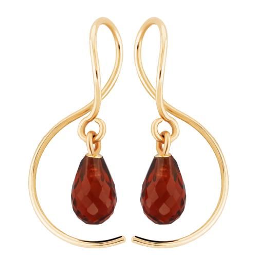 14ky Mini Dangling Garnet Brio Earrings - 13395MINI-GA