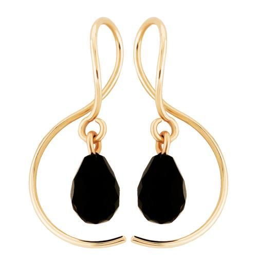 14ky Mini Dangling Onyx Brio Earrings - 13395MINI-OX