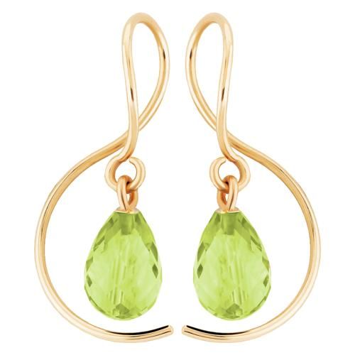 14ky Mini Dangling Peridot Brio Earrings - 13395MINI-PE