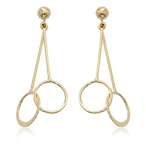 14ky Mini Wire Circle Drops Earrings - 7769MINI