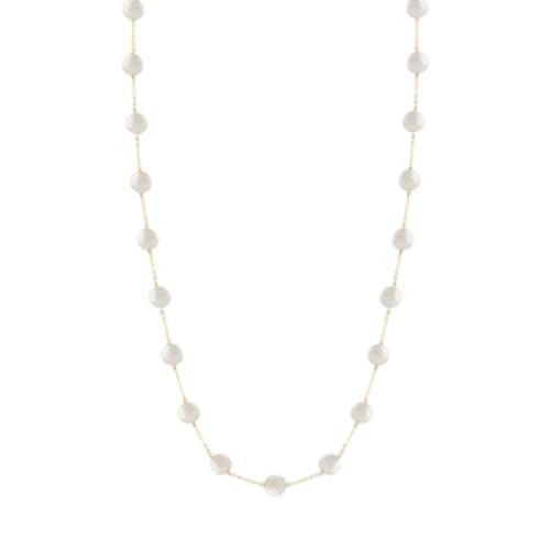 14ky Multi Coin Pearl Choker 18 Inch Necklace - 90209518CO