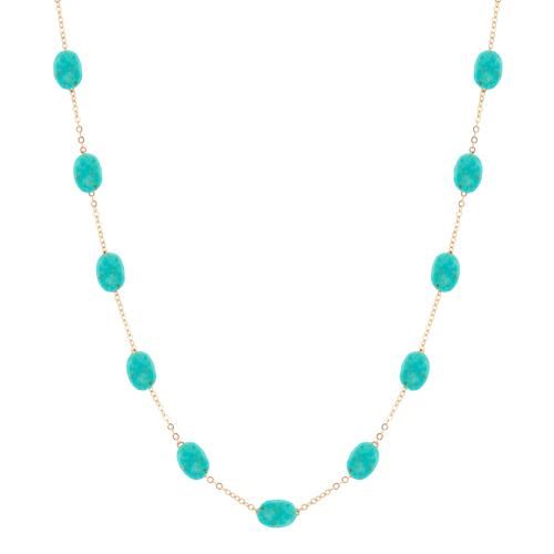 14ky Multi Turq Nugget Choker 18in Necklace - 90209518TQ