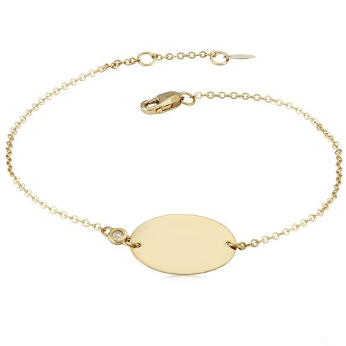 14ky Oval Disc 7-7.5 Inch  W-03cttw Dia. I3-si1-g-h Bracelet - 9025647-5-D