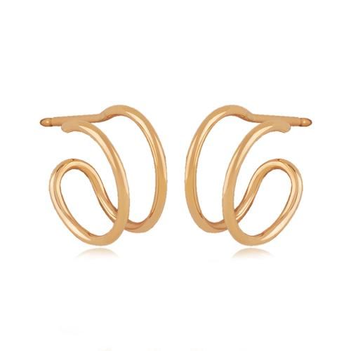 14ky Plain Double Hoop Earrings - 14496