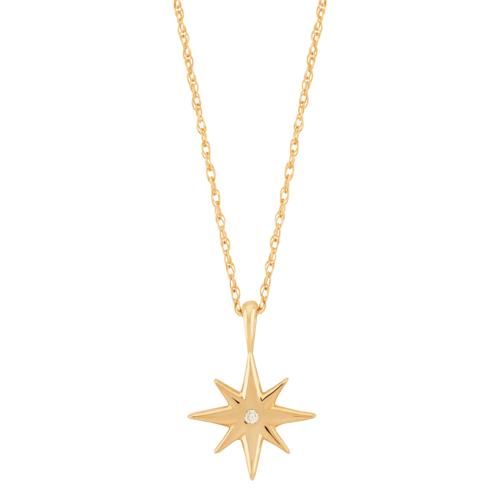 14ky Starburst Neck 18 Inch  W-01cttw I3-si1-g-h Necklace - 90258918-D