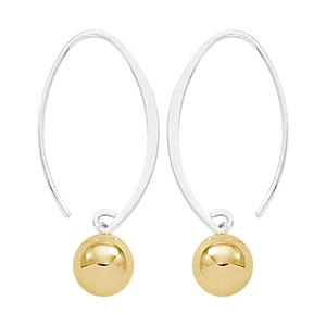 14kySterling Silver Simple Sweep W-8mm Ball Earrings - 13462SS-BALL