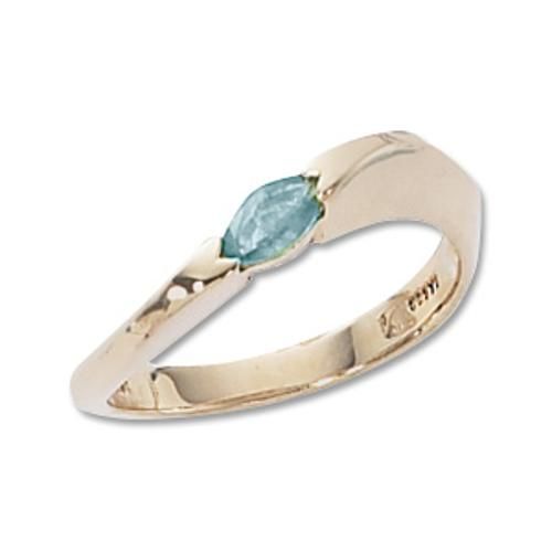 14ky 6x3 Mq Blue Topaz Ring - 70388BT