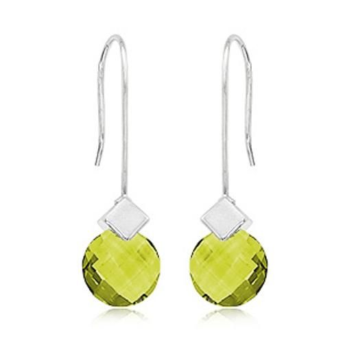 10mm Briolette Oro Verde Earrings - 90282ov-ss - Sterling Silver