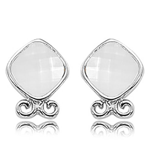 2-10x10 Mop-checkerboard Double Earrings - 90300mop-ss