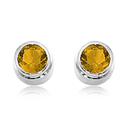 2-7mm Round Citrine Earrings - 90153ci-ss - Sterling Silver