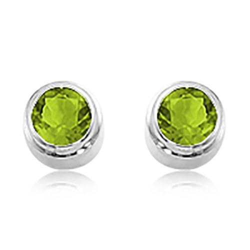 2-7mm Round Peridot Earrings - 90153pe-ss - Sterling Silver