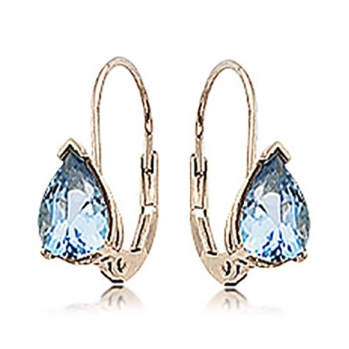 2-7x5 Swirl Blue Topaz Earrings - 90166bt - 14k Yellow Gold