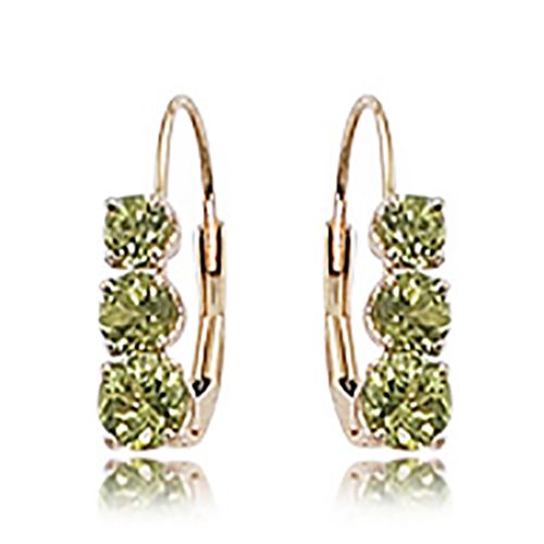 3-3.5 & 4mm Rd-Peridot Earrings - 90259pe - 14k Yellow Gold