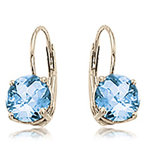 Lb 2-6mm Round Swirl Blue Topaz Earrings - 90199bt - 14k Yellow Gold