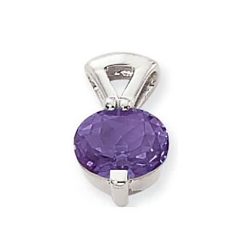 10x8 Oval Amethyst Pendant - 80370am-ss - Sterling Silver