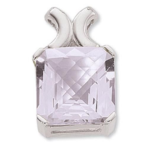 14mm Checkerboard Cushion Rose De France Pendant - 80359rdf-ss