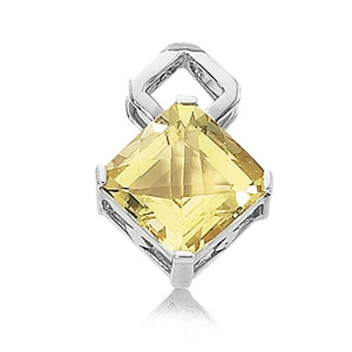 14mm Checkerboard Square Oro Verde Pendant - 80335ov-ss