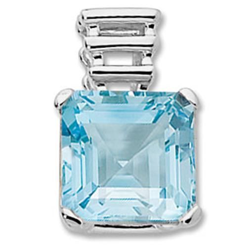 14x14 Emer Blue Topaz Pendant - 80395by-ss - Sterling Silver