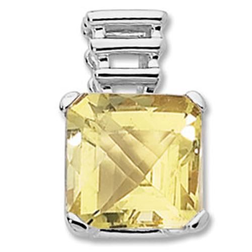 14x14 Emer Oro Verde Pendant - 80395ov-ss - Sterling Silver