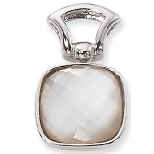 15mm Checkerboard Cushion Mother Of Pearl Pendant - 80363mop-ss
