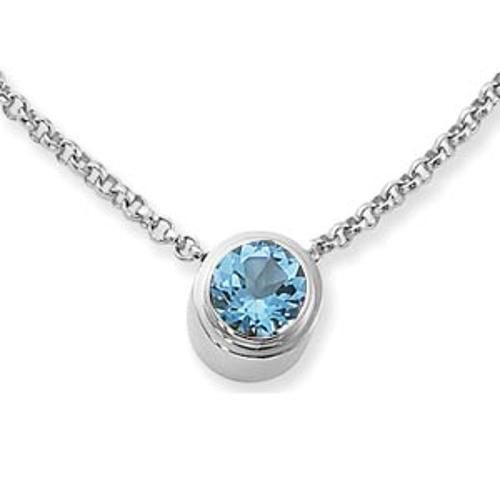 7mm Round Swirl Blue Topaz Pendant - 80053bttop-ss - Sterling Silver