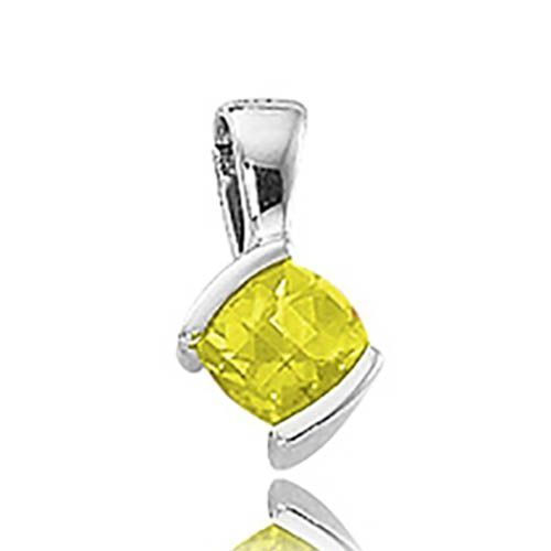 8mm Cushion Checkerboard Oro Verde Pendant - 80273ov-ss