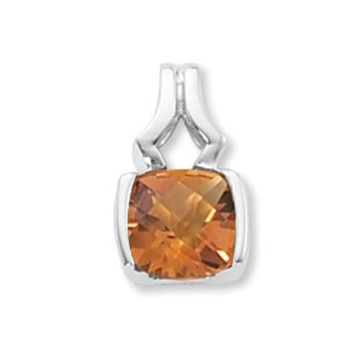 Cushion Checkerboard Ctrne Pendant - 80381ci-ss - Sterling Silver