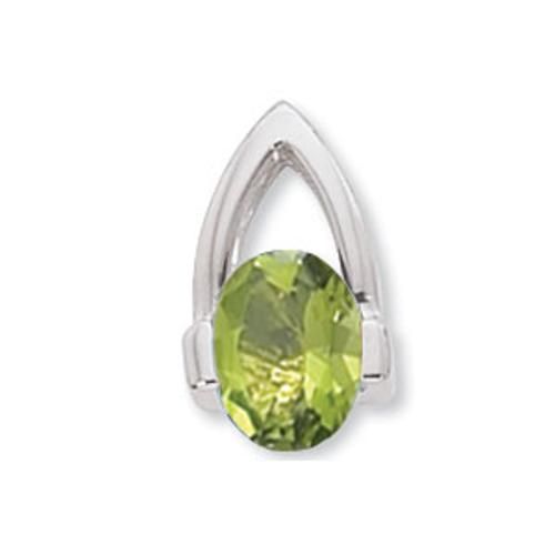 Oval Peridot Pendant - 80382pe-ss - Sterling Silver