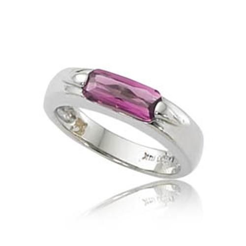 10x4 Bag Chkbd Rhodolite Ring - 70409rh-ss - Sterling Silver
