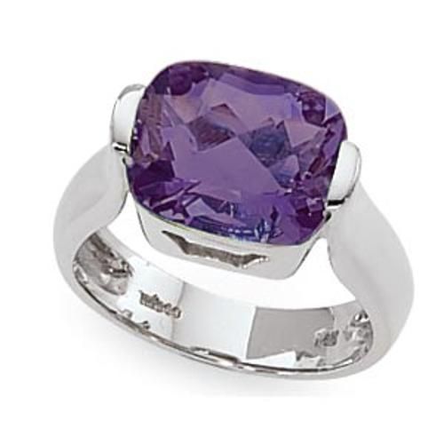 12x10 Cushion Checkerboard Amethyst Ring - 70786am-ss
