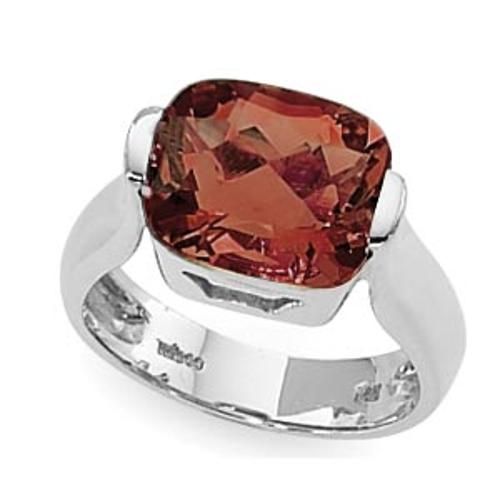 12x10 Cushion Checkerboard Garnet Ring - 70786ga-ss - Sterling Silver