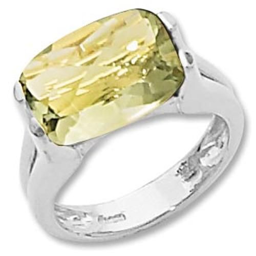 14x10 Cushion Oro Verde Ring - 70929ov-ss - Sterling Silver