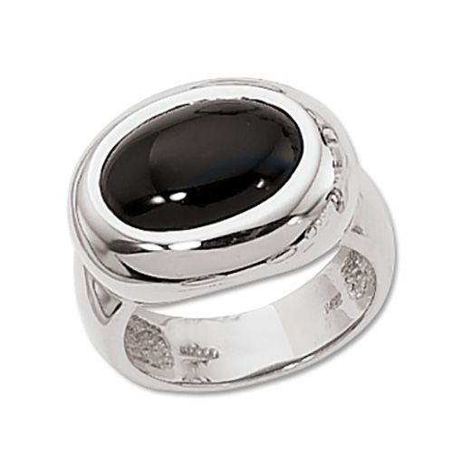 14x10 Oval Onyx Ring - 70476ox-ss - Sterling Silver