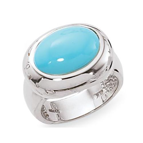 14x10 Oval Turquoise Ring - 70476tq-ss - Sterling Silver