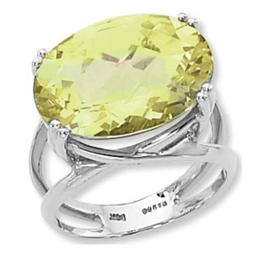 18x13 Oval Checkerboard Oro Verde Ring - 70798ov-ss - Sterling Silver