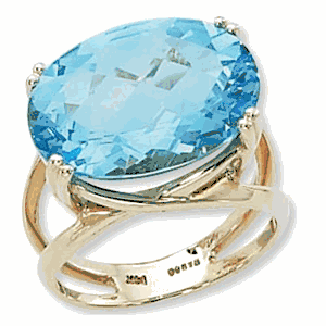 Ring-18x13 Oval Chkrbd Sky Blue Topaz Ring-70798by